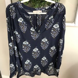 Loft Navy Blouse . M